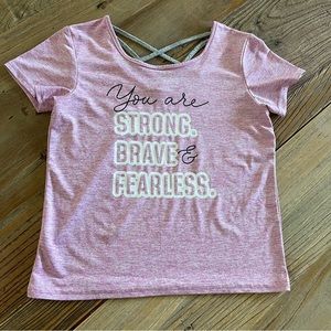 Pink Graphic Tee Top Sz 14. Pre-owned, in excellent condition.